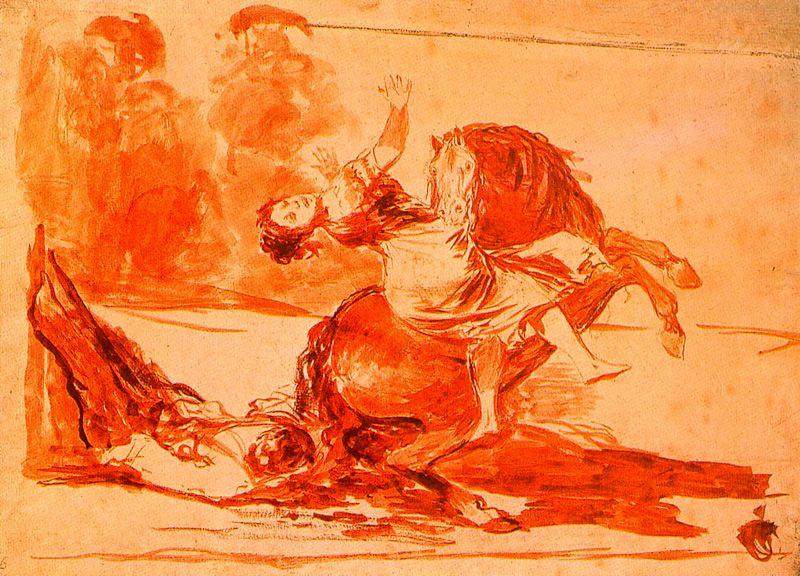 Wikioo.org - The Encyclopedia of Fine Arts - Painting, Artwork by Francisco De Goya - Disparate El Caballo Raptor