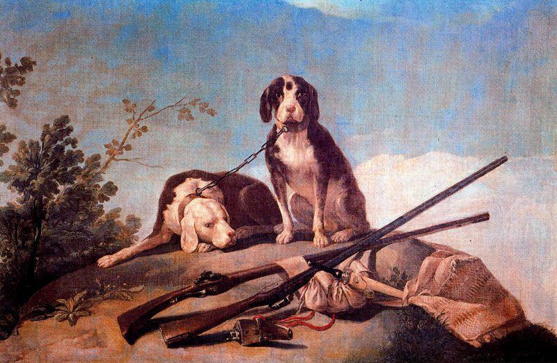 WikiOO.org - Εγκυκλοπαίδεια Καλών Τεχνών - Ζωγραφική, έργα τέχνης Francisco De Goya - Dogs on leash