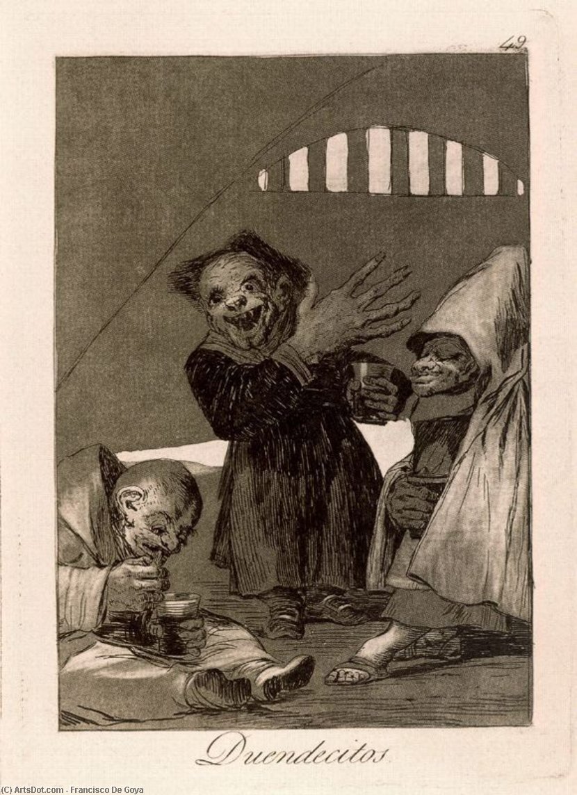 WikiOO.org - Encyclopedia of Fine Arts - Målning, konstverk Francisco De Goya - Duendecitos