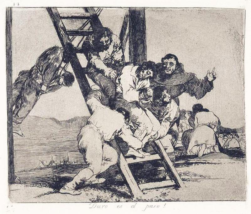 WikiOO.org - Енциклопедия за изящни изкуства - Живопис, Произведения на изкуството Francisco De Goya - Duro es el paso!