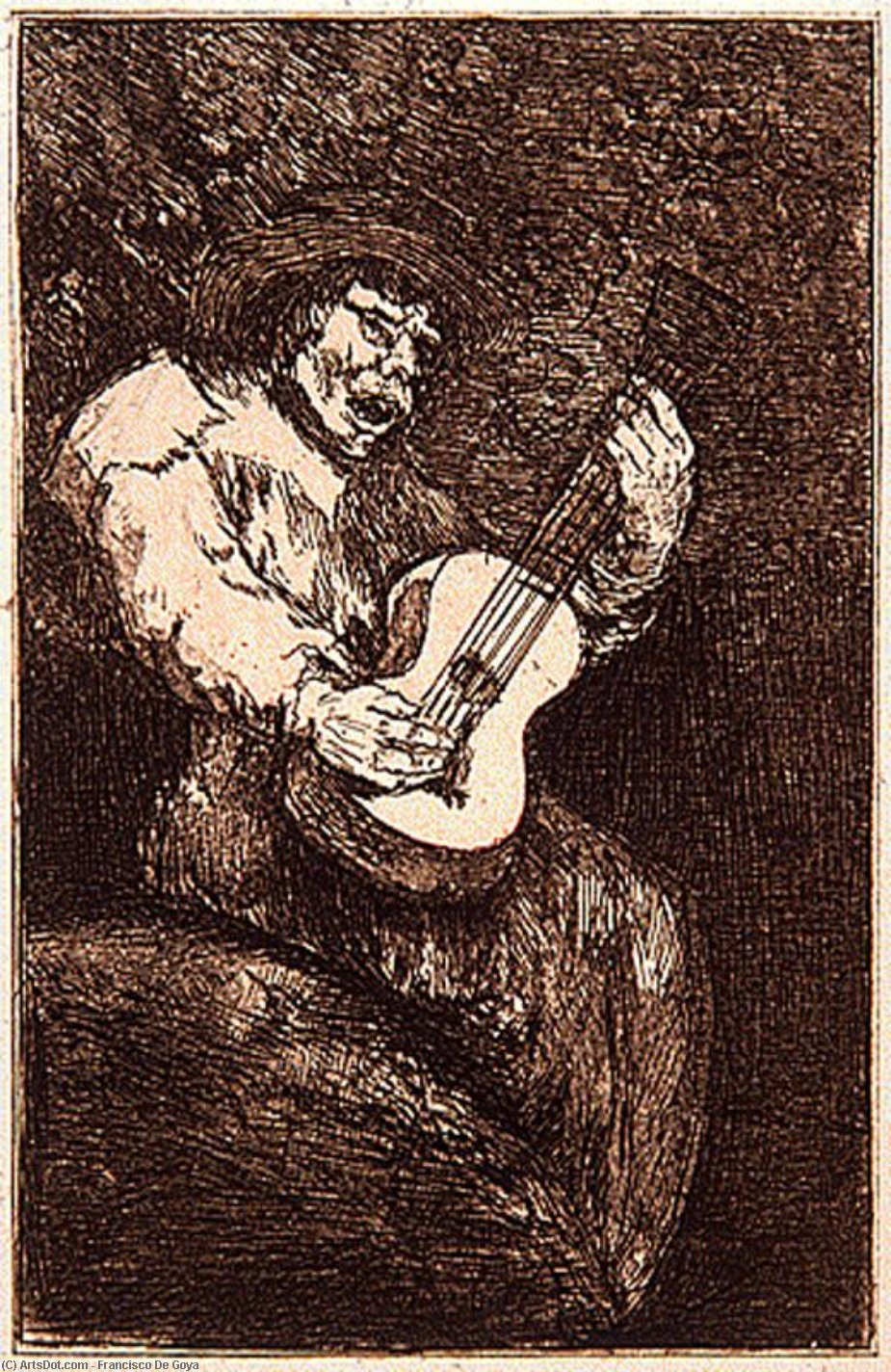 WikiOO.org - Encyclopedia of Fine Arts - Maleri, Artwork Francisco De Goya - El cantor ciego