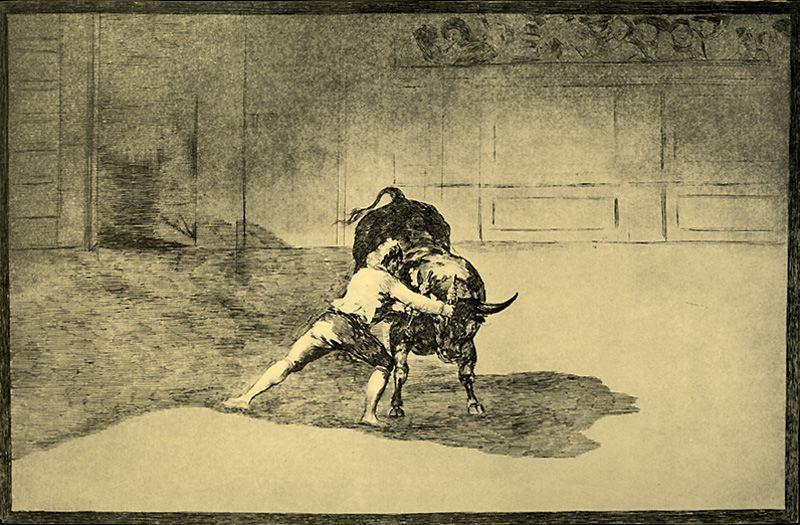 WikiOO.org - Енциклопедия за изящни изкуства - Живопис, Произведения на изкуството Francisco De Goya - El famoso Martincho poniendo banderillas al quiebro