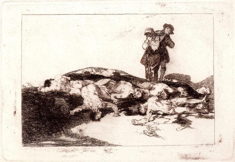 WikiOO.org - Encyclopedia of Fine Arts - Maleri, Artwork Francisco De Goya - Enterrar y callar 1