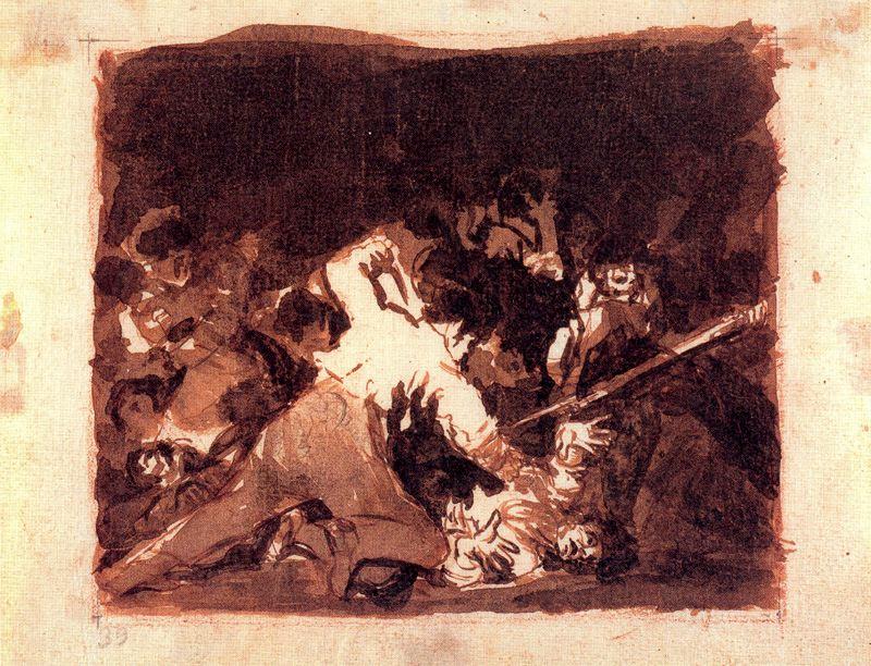 WikiOO.org - 백과 사전 - 회화, 삽화 Francisco De Goya - Escena de guerra