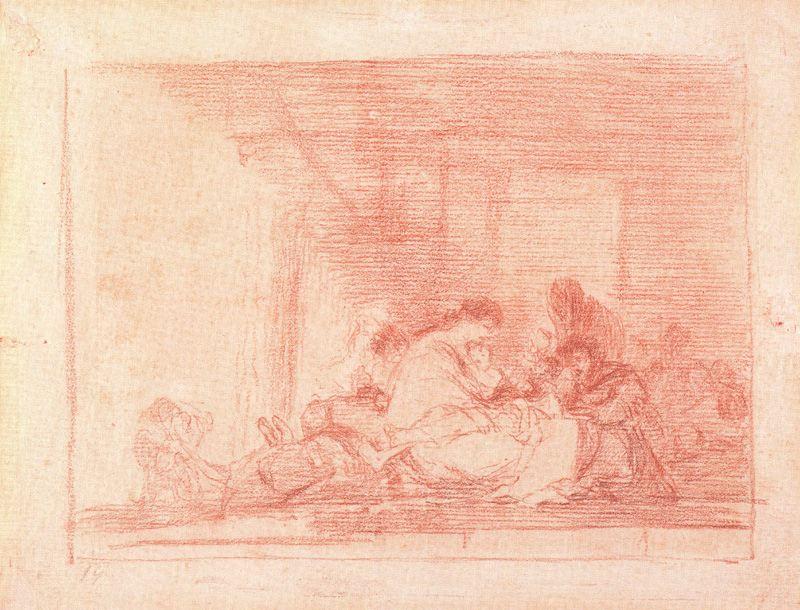 Wikioo.org - Bách khoa toàn thư về mỹ thuật - Vẽ tranh, Tác phẩm nghệ thuật Francisco De Goya - Escena de hambre 1