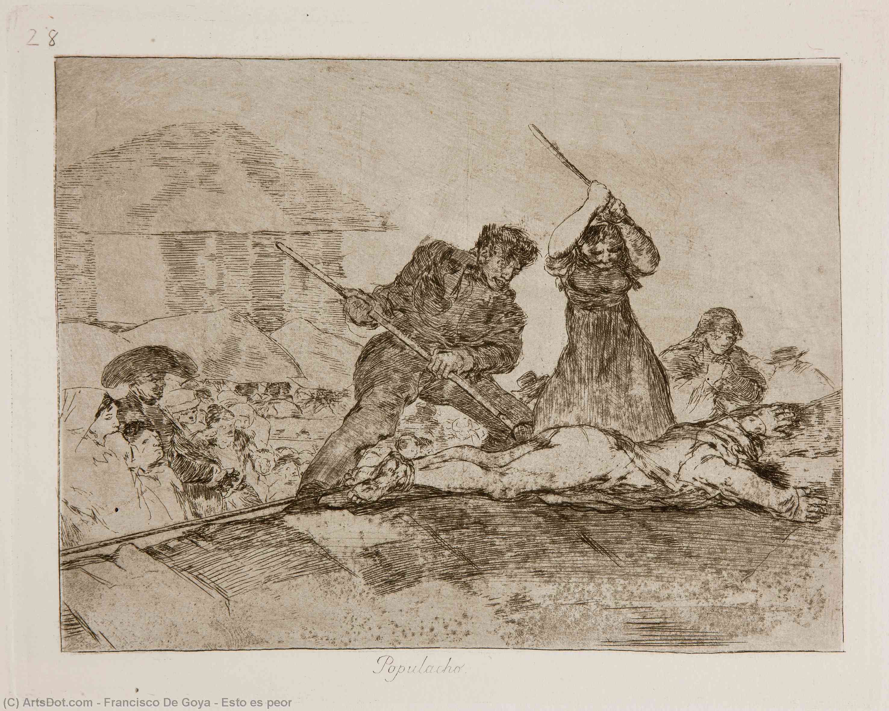 Wikioo.org – La Enciclopedia de las Bellas Artes - Pintura, Obras de arte de Francisco De Goya - Esto es peor
