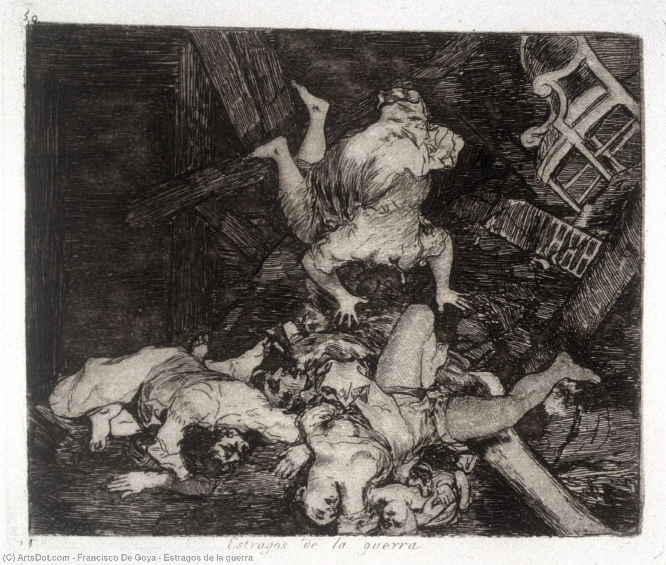 Wikioo.org – La Enciclopedia de las Bellas Artes - Pintura, Obras de arte de Francisco De Goya - Estragos delaware la guerra