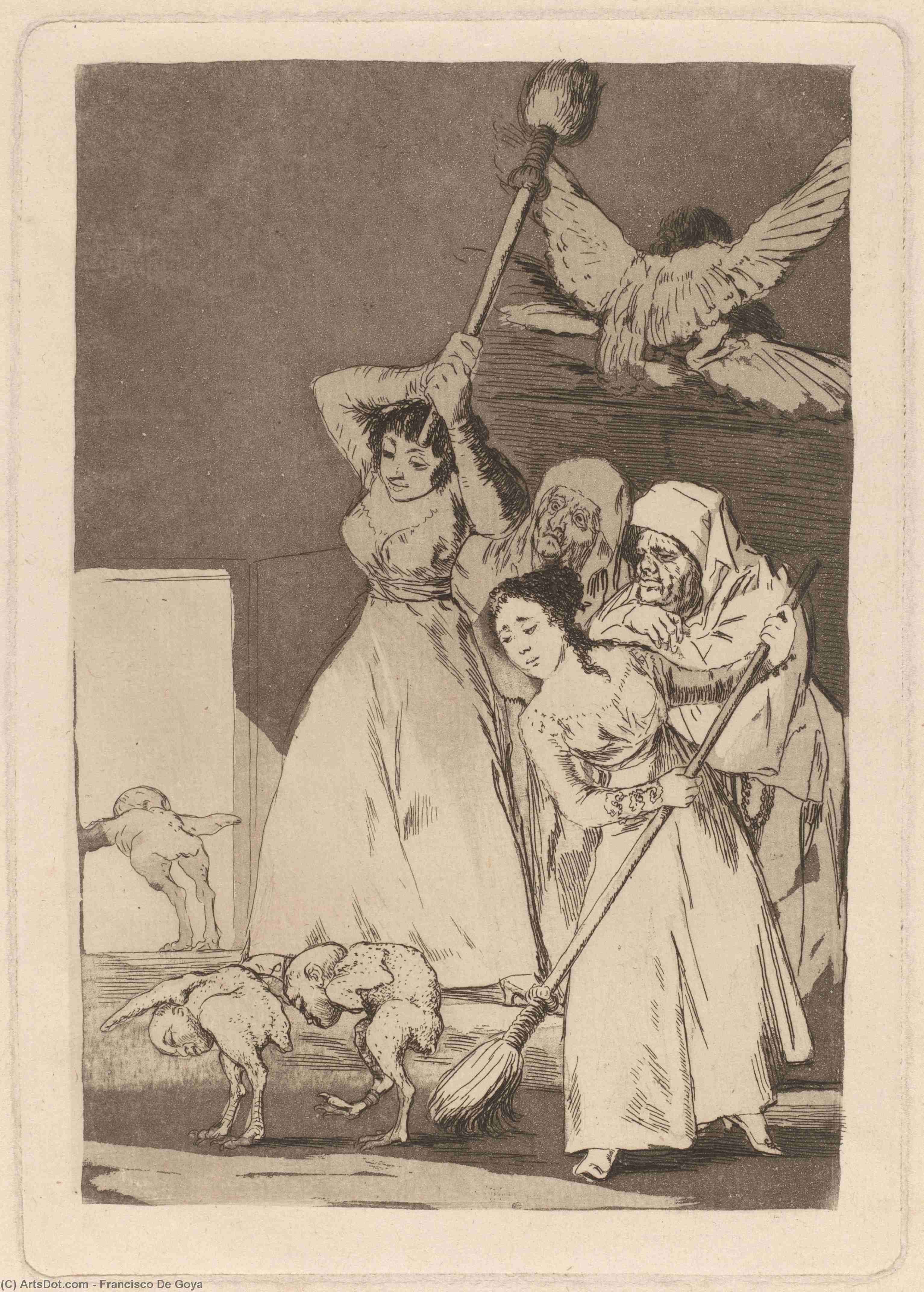 Wikioo.org - The Encyclopedia of Fine Arts - Painting, Artwork by Francisco De Goya - Està Vmd... pues, Como digo.. eh! Cuidado! si nó...