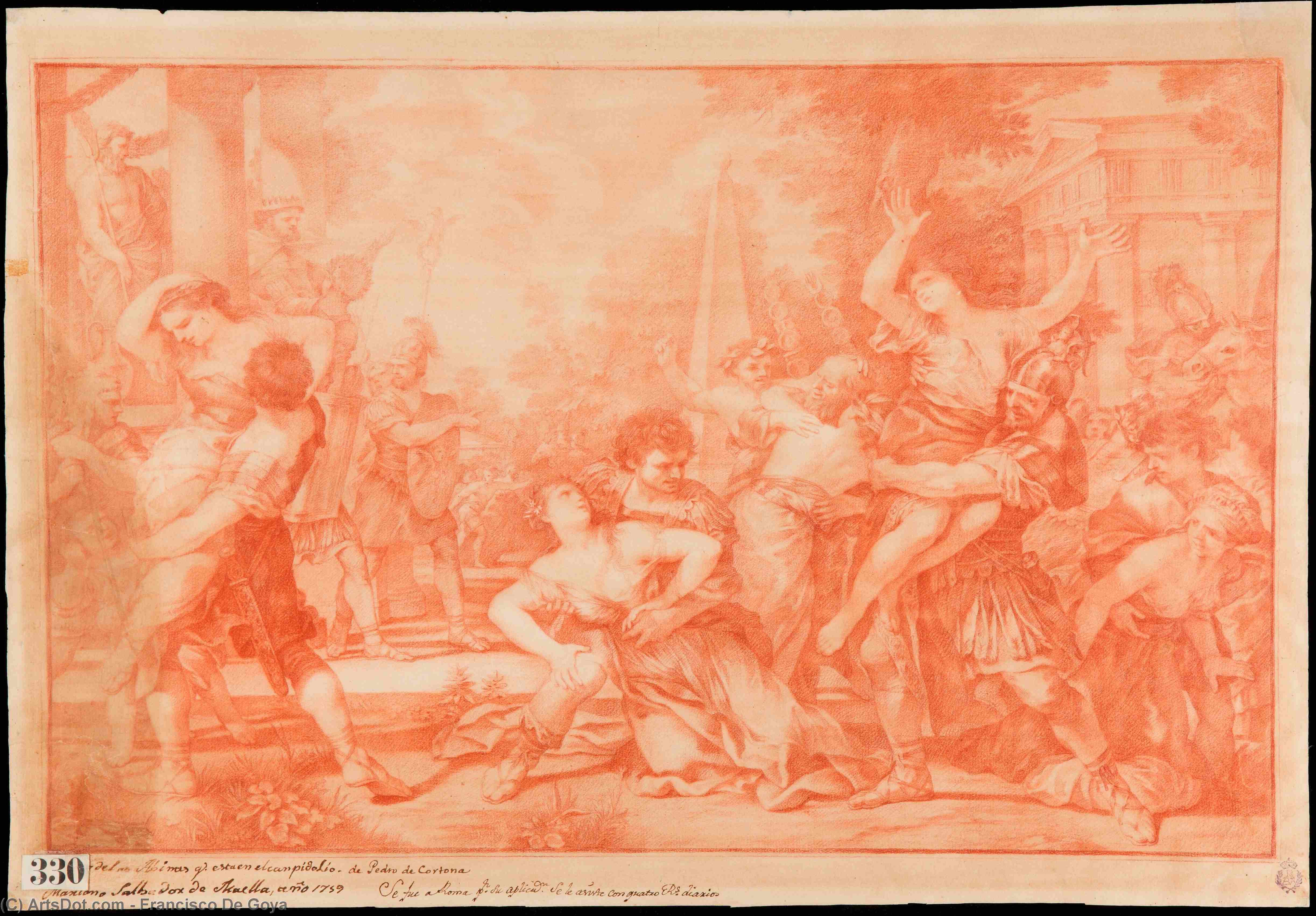 WikiOO.org - 백과 사전 - 회화, 삽화 Francisco De Goya - Farandula de charlatanes 1