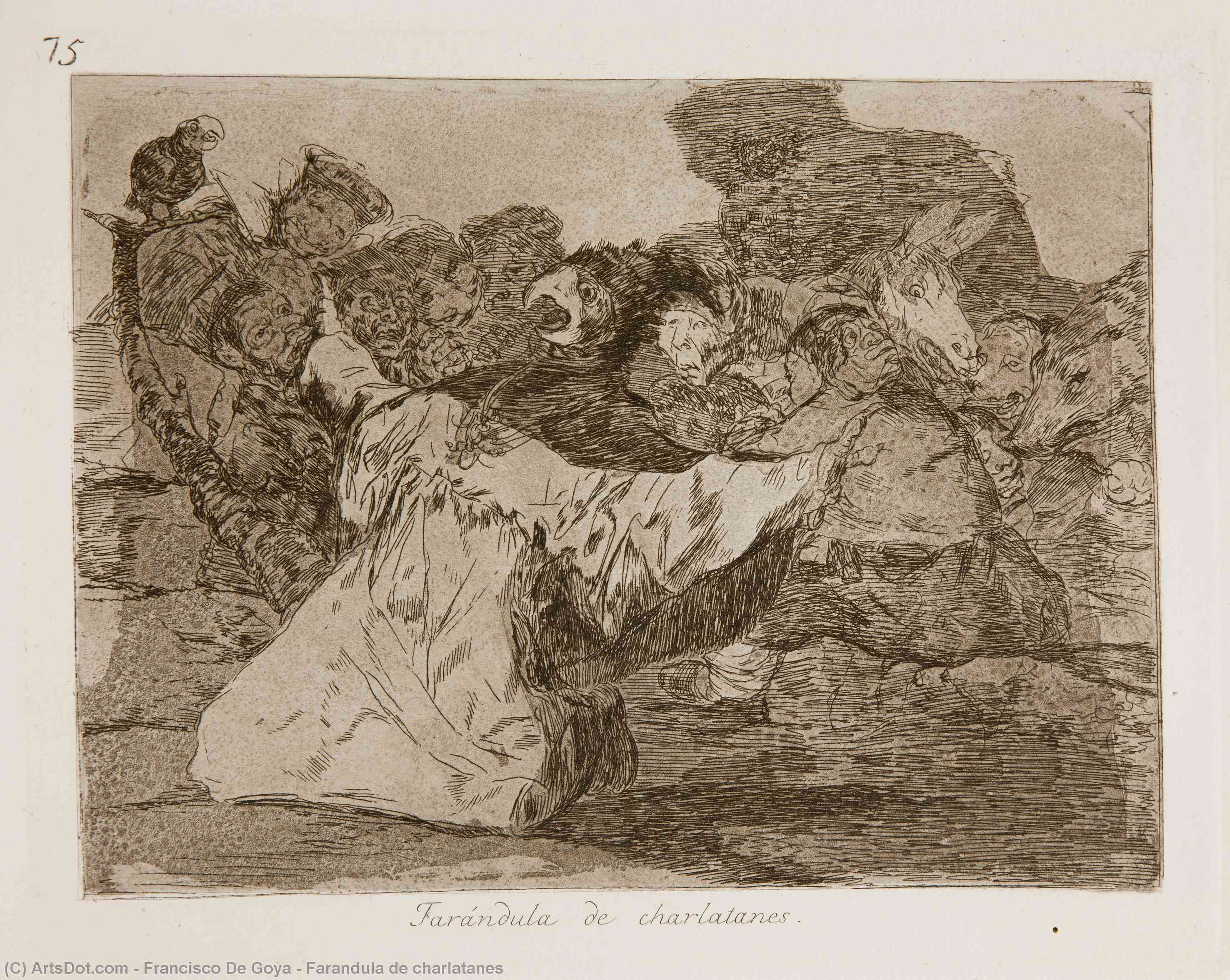 WikiOO.org - Энциклопедия изобразительного искусства - Живопись, Картины  Francisco De Goya - Farandula де charlatanes