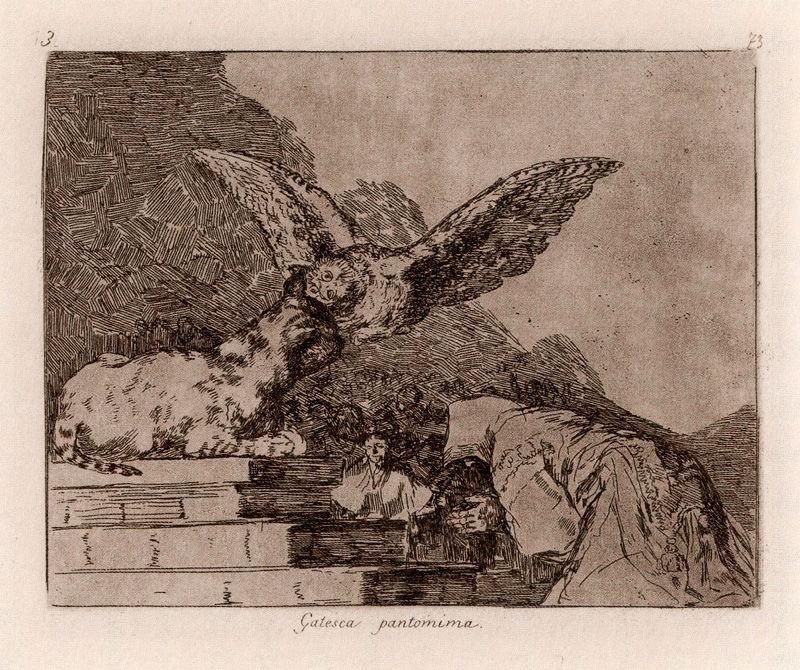 WikiOO.org - Enciclopedia of Fine Arts - Pictura, lucrări de artă Francisco De Goya - Gatesca pantomima