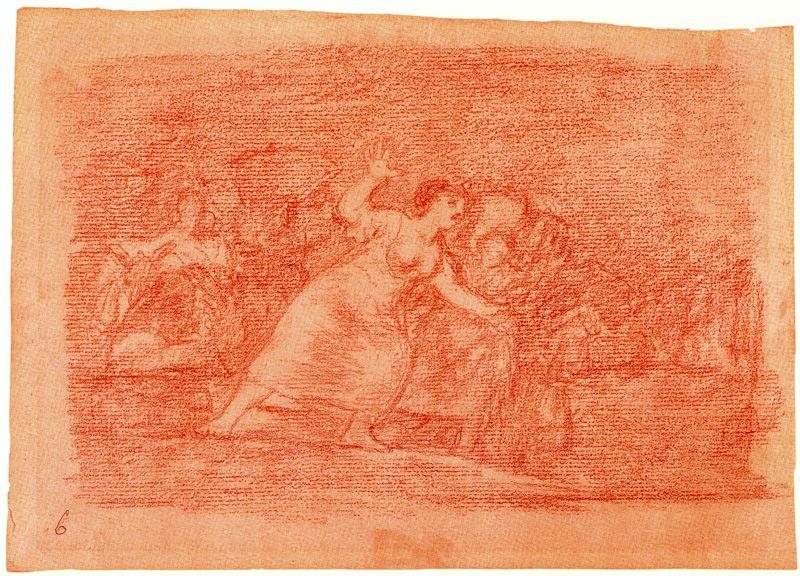 WikiOO.org - Енциклопедия за изящни изкуства - Живопис, Произведения на изкуството Francisco De Goya - Grupo de mujeres leyendo ante soldados