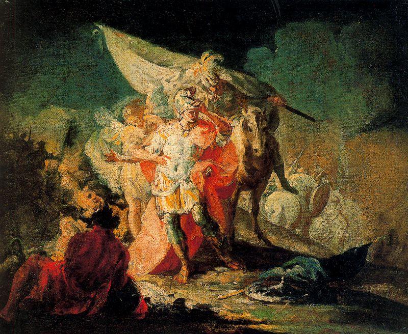 Wikioo.org – La Enciclopedia de las Bellas Artes - Pintura, Obras de arte de Francisco De Goya - Aníbal contemplando Italia