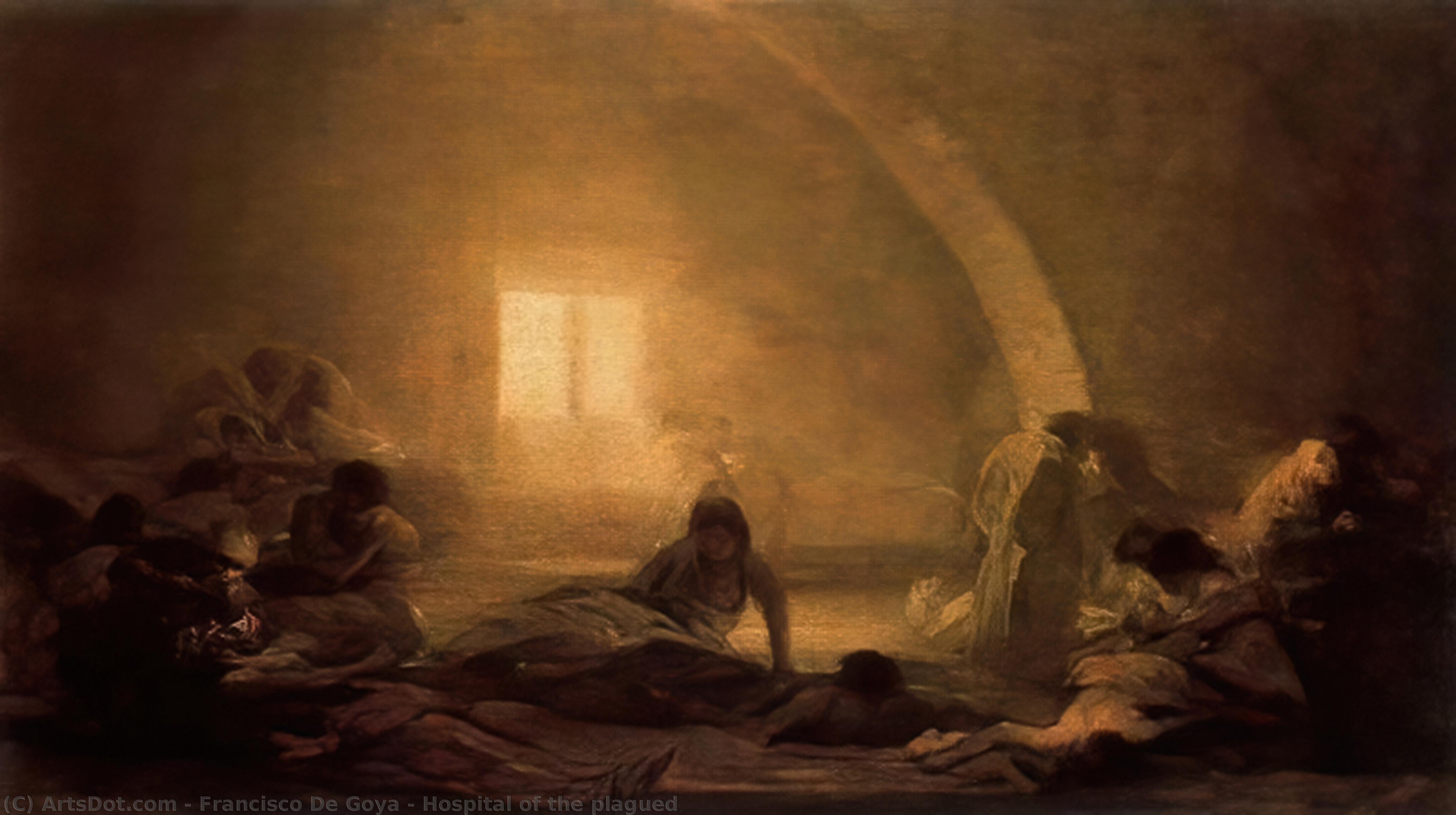Wikoo.org - موسوعة الفنون الجميلة - اللوحة، العمل الفني Francisco De Goya - Hospital of the plagued