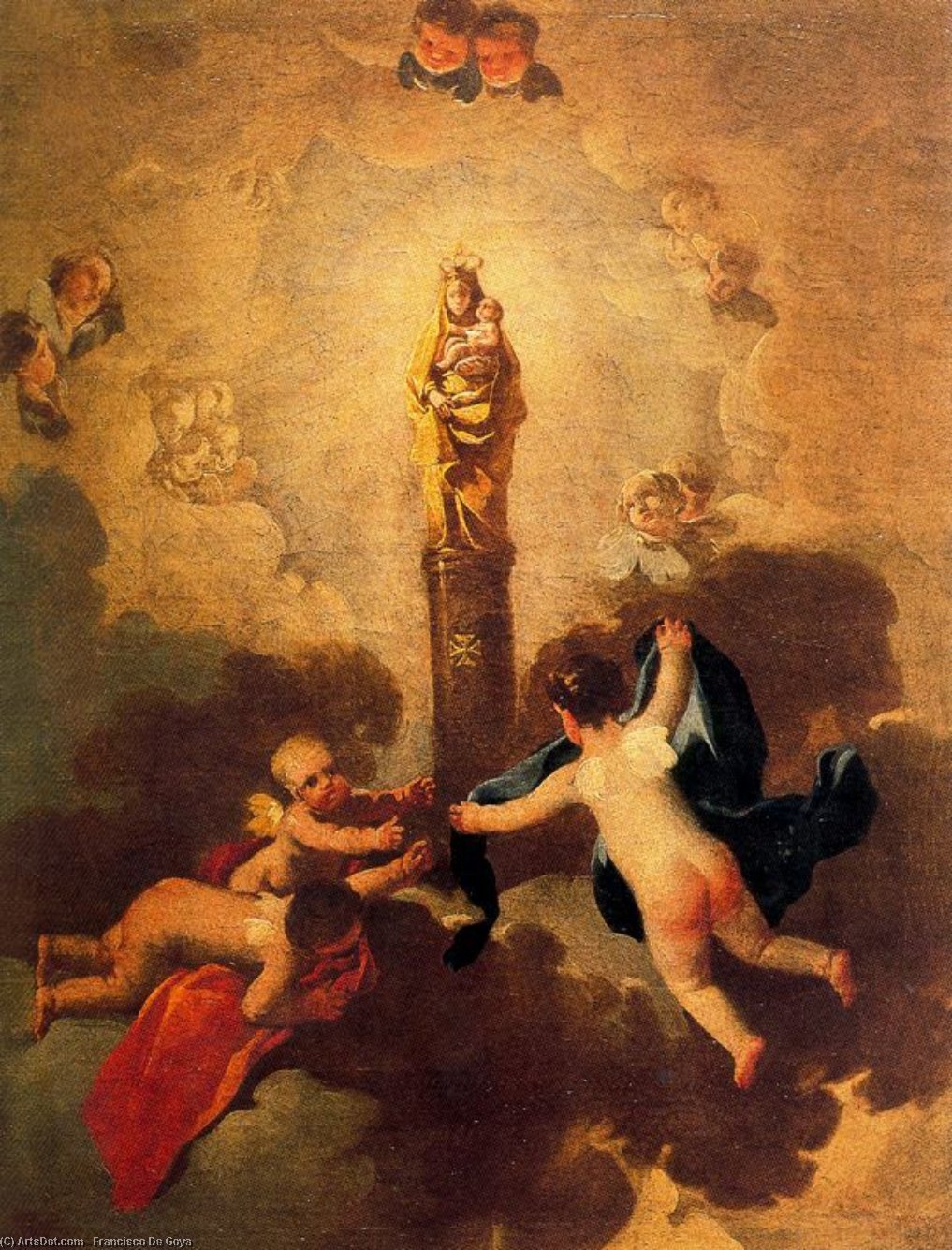 WikiOO.org - Encyclopedia of Fine Arts - Festés, Grafika Francisco De Goya - La virgen del Pilar