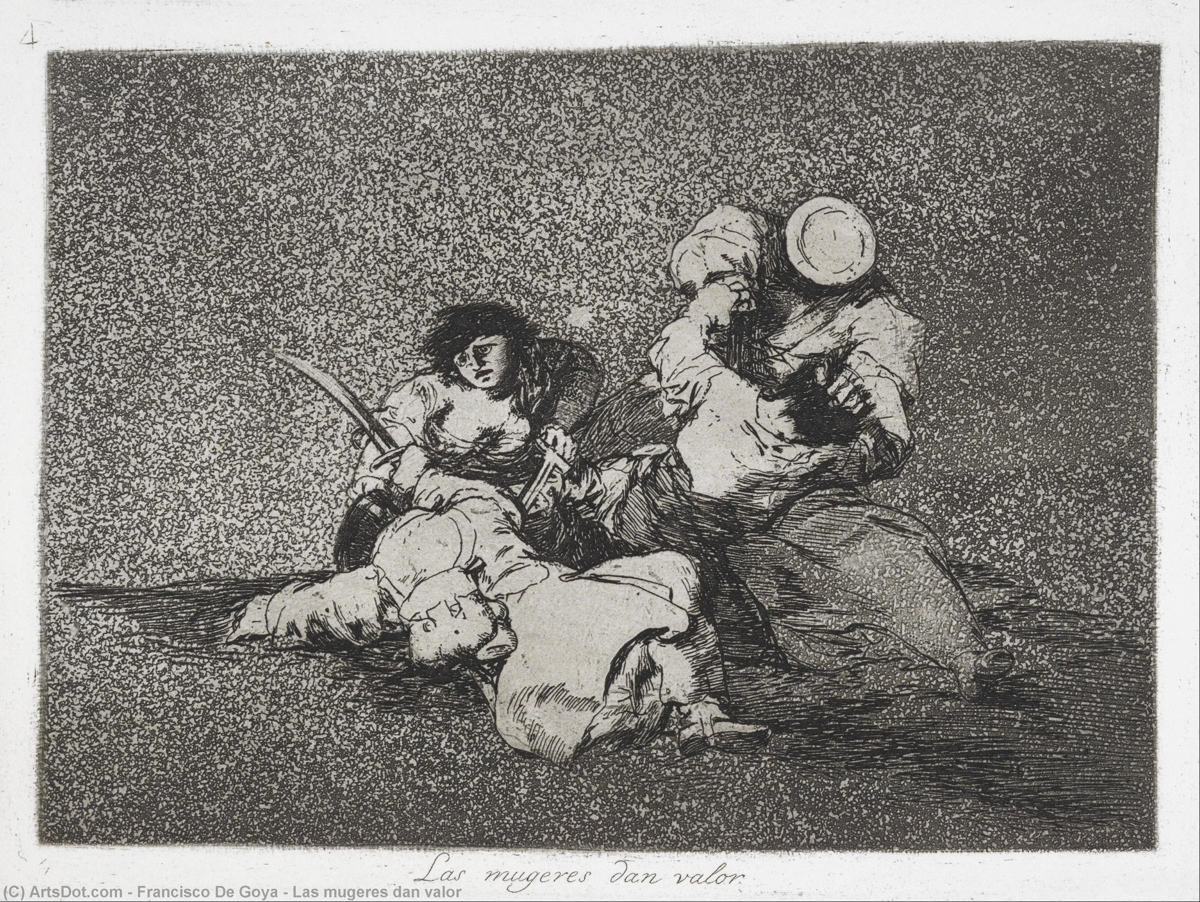 Wikoo.org - موسوعة الفنون الجميلة - اللوحة، العمل الفني Francisco De Goya - Las mugeres dan valor