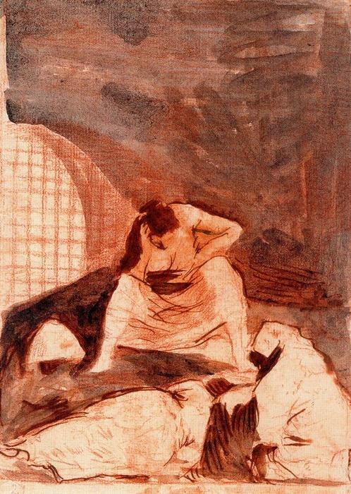 Wikioo.org - The Encyclopedia of Fine Arts - Painting, Artwork by Francisco De Goya - Las rinde el Sueño 1
