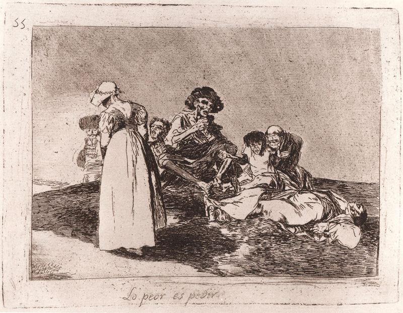 WikiOO.org - 백과 사전 - 회화, 삽화 Francisco De Goya - Lo peor es pedir 1