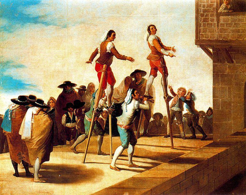 Wikioo.org - The Encyclopedia of Fine Arts - Painting, Artwork by Francisco De Goya - Los zancos
