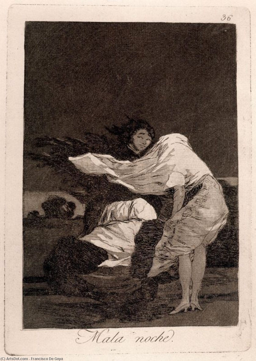 Wikioo.org - สารานุกรมวิจิตรศิลป์ - จิตรกรรม Francisco De Goya - Mala noche