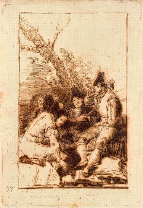 WikiOO.org - Encyclopedia of Fine Arts - Festés, Grafika Francisco De Goya - Muchachos al avío