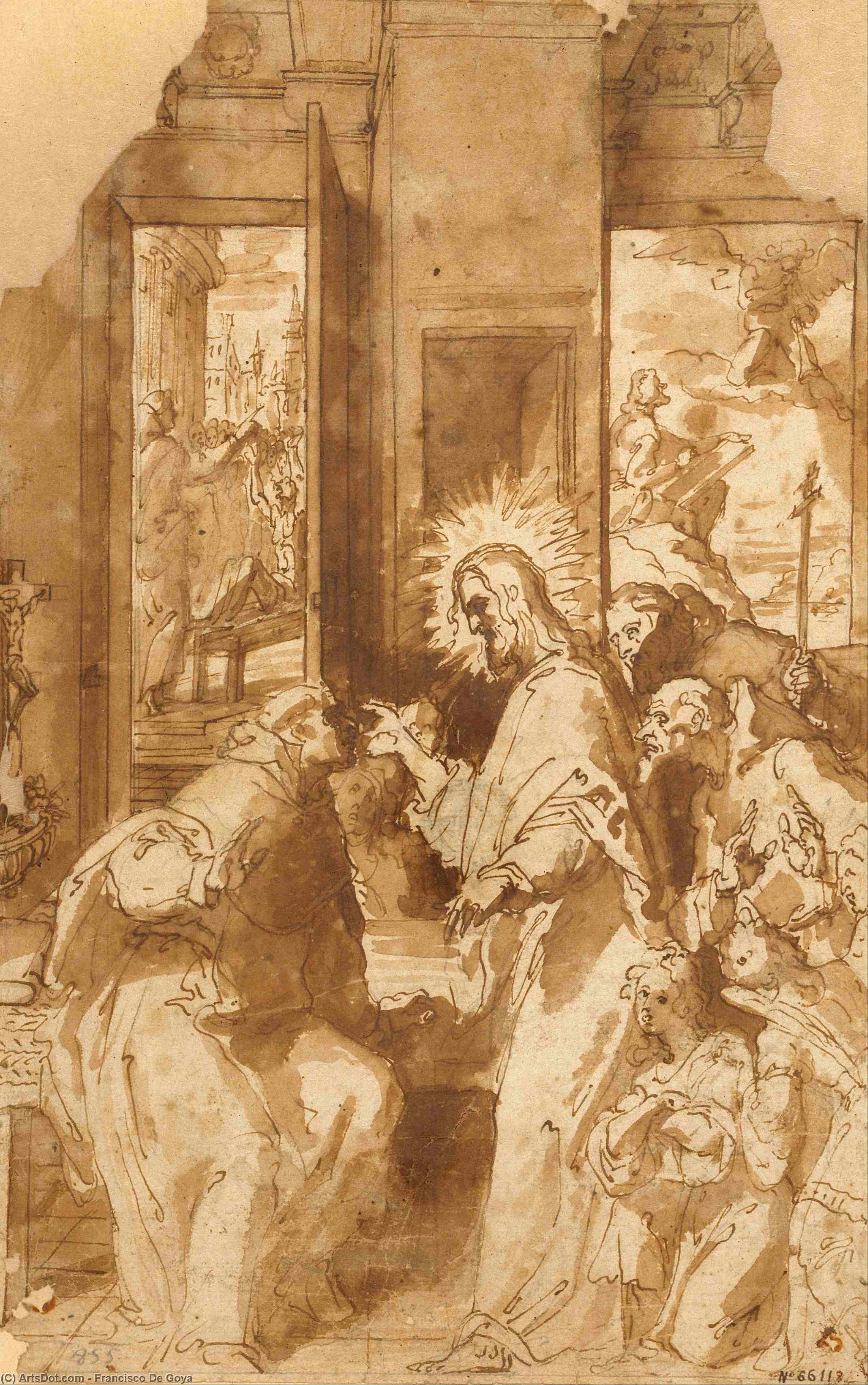WikiOO.org - Encyclopedia of Fine Arts - Maleri, Artwork Francisco De Goya - Mucho hay que chupar 1