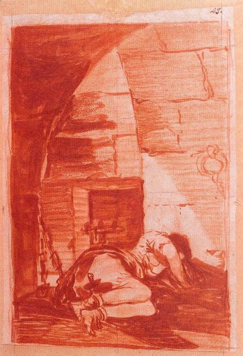 WikiOO.org - Encyclopedia of Fine Arts - Schilderen, Artwork Francisco De Goya - Mujer en prisión