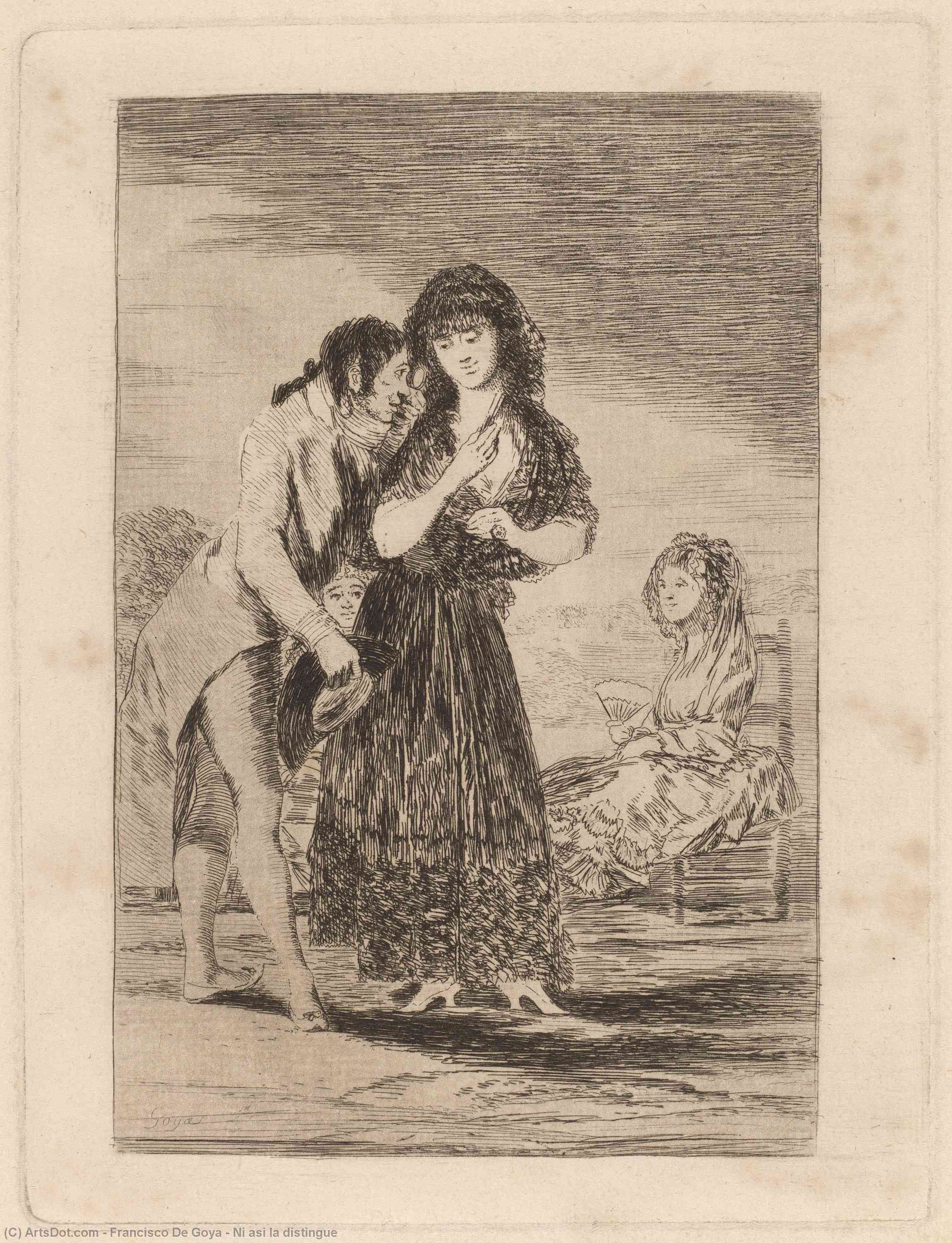 Wikioo.org - The Encyclopedia of Fine Arts - Painting, Artwork by Francisco De Goya - Ni asi la distingue