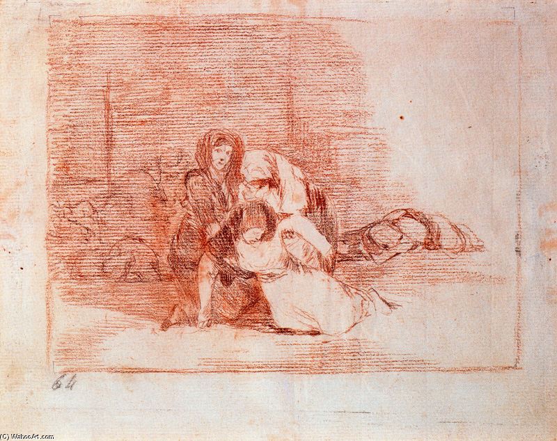 Wikioo.org - The Encyclopedia of Fine Arts - Painting, Artwork by Francisco De Goya - No llegan a tiempo