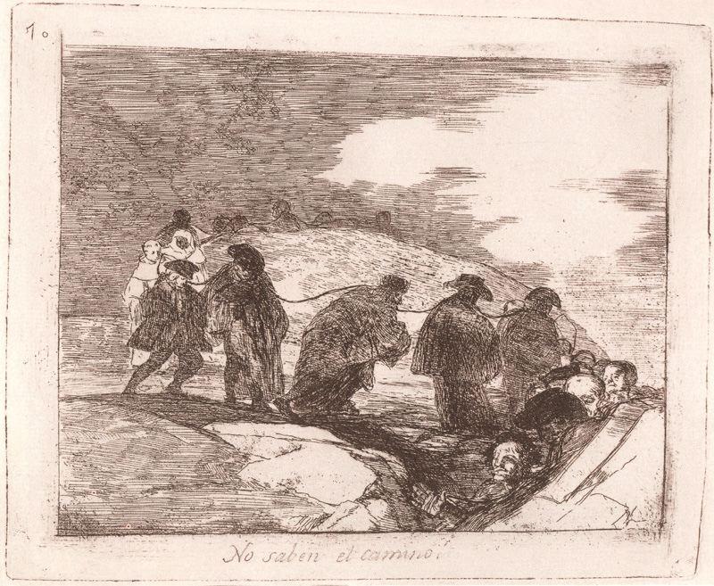 WikiOO.org - Encyclopedia of Fine Arts - Schilderen, Artwork Francisco De Goya - No saben el camino
