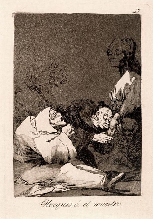 Wikioo.org - The Encyclopedia of Fine Arts - Painting, Artwork by Francisco De Goya - Obsequio á el maestro