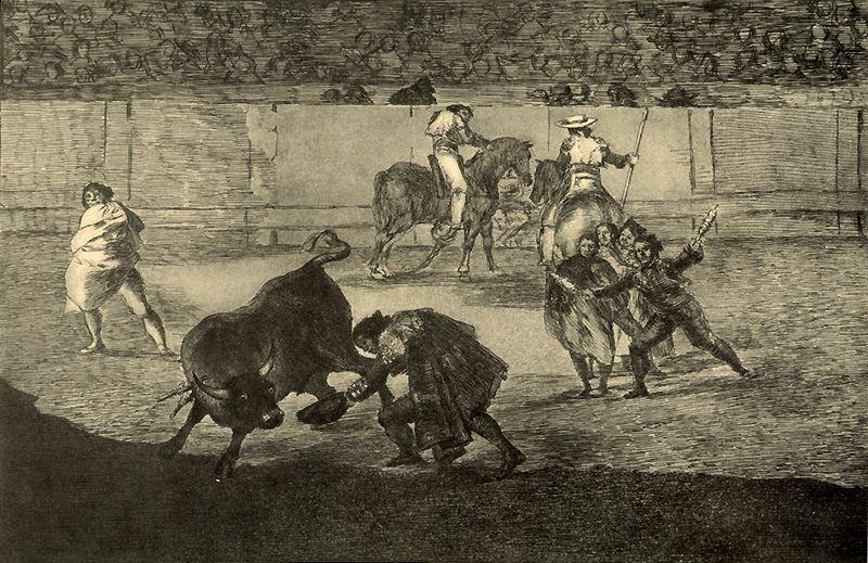 WikiOO.org - 백과 사전 - 회화, 삽화 Francisco De Goya - Pepe Illo haciendo el recorte al toro