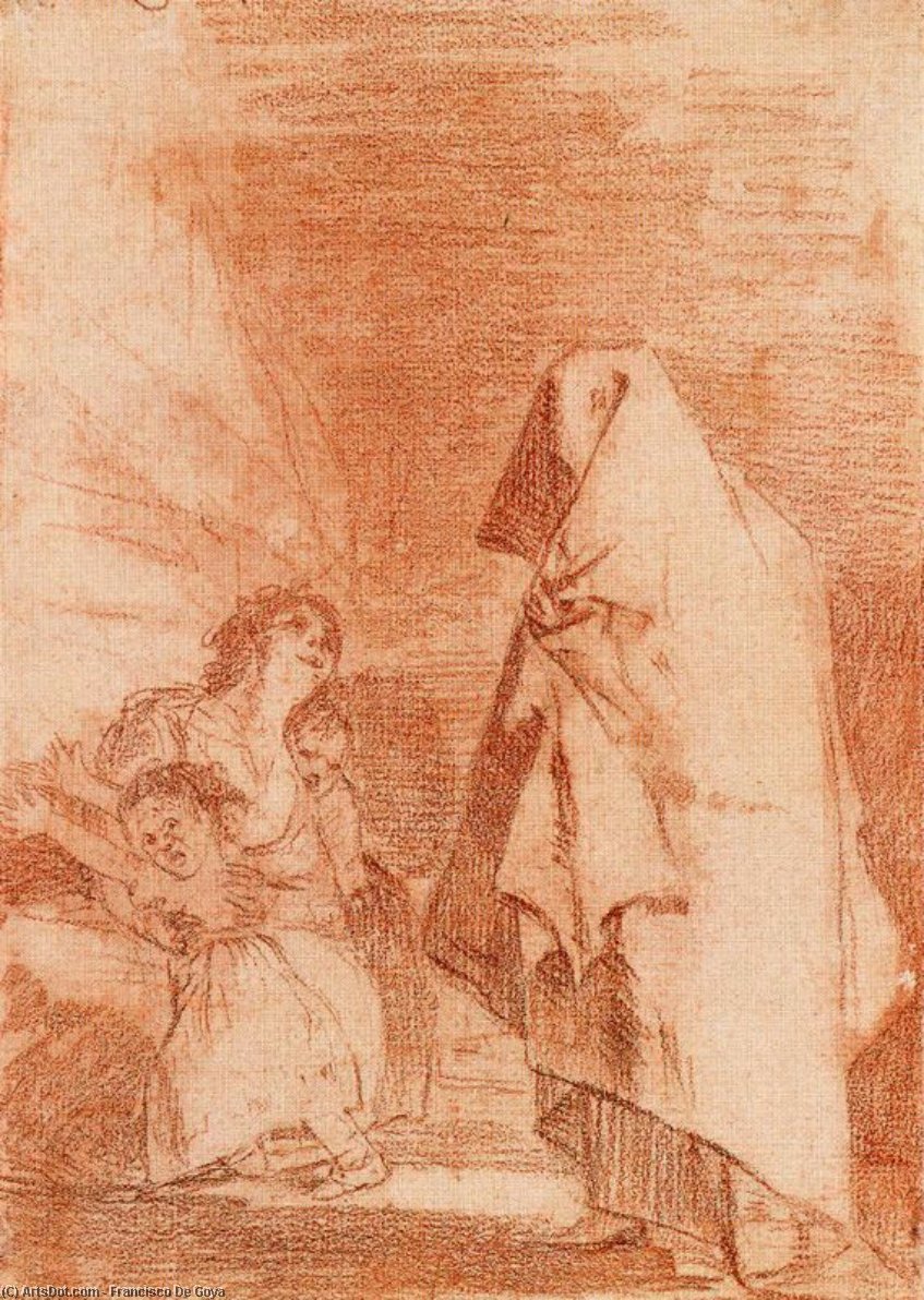 Wikioo.org - The Encyclopedia of Fine Arts - Painting, Artwork by Francisco De Goya - Que viene el coco