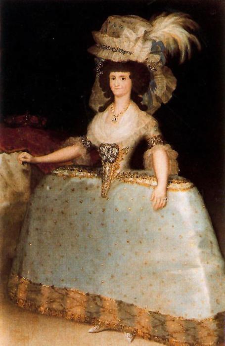 Wikioo.org - The Encyclopedia of Fine Arts - Painting, Artwork by Francisco De Goya - Queen María Luisa in a tontillo