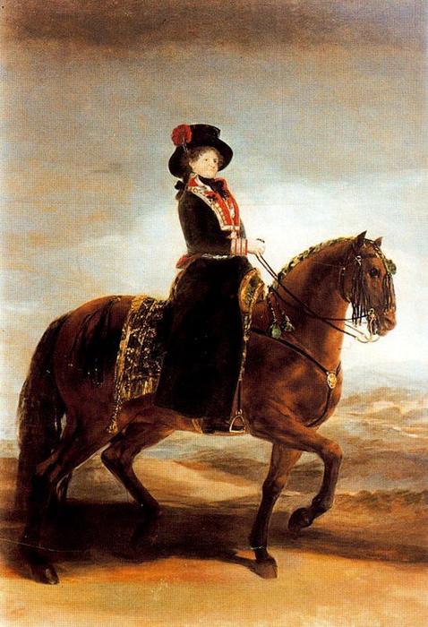 WikiOO.org - Encyclopedia of Fine Arts - Maalaus, taideteos Francisco De Goya - Queen María Luisa on horseback