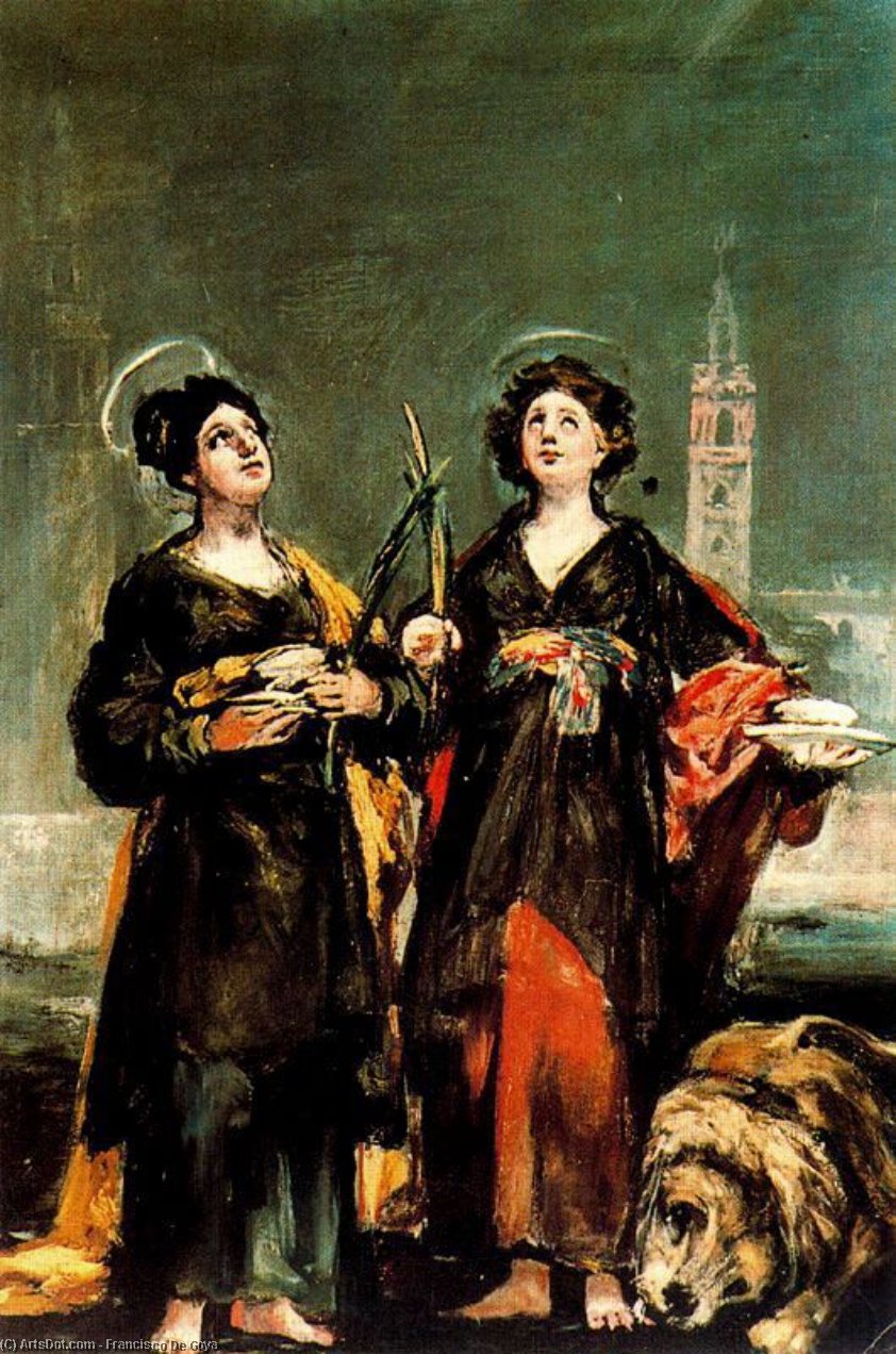 Wikioo.org - The Encyclopedia of Fine Arts - Painting, Artwork by Francisco De Goya - Saints Justa and Rufina