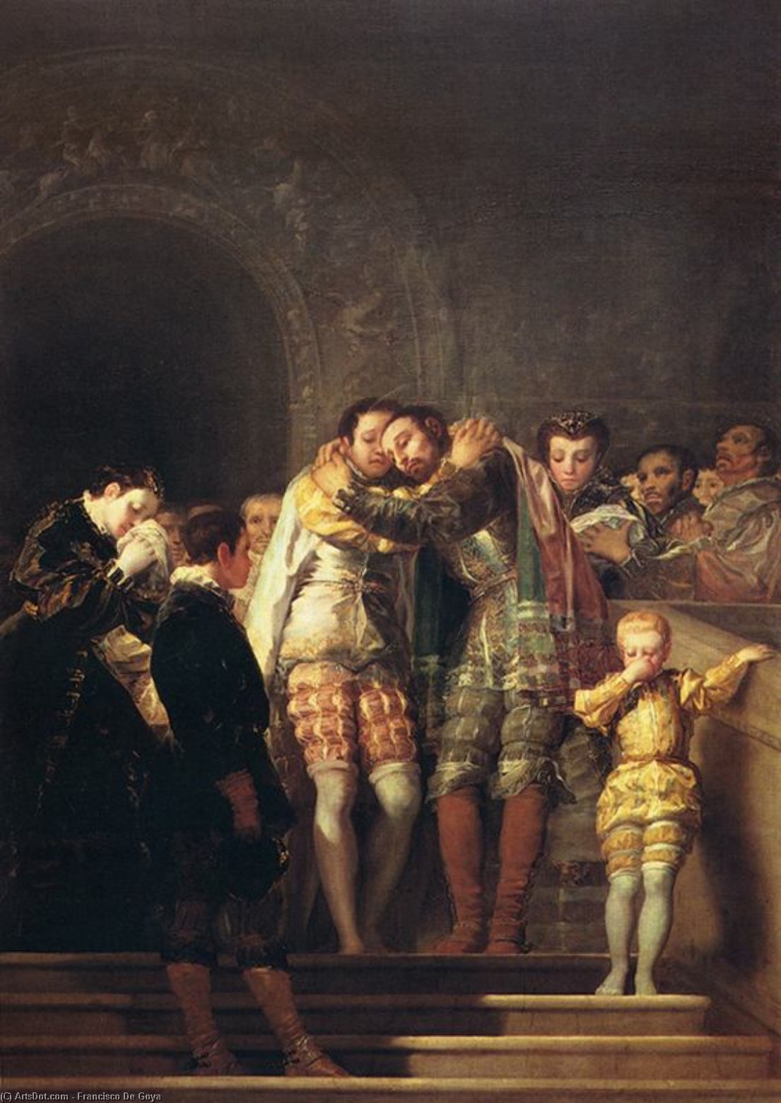 Wikoo.org - موسوعة الفنون الجميلة - اللوحة، العمل الفني Francisco De Goya - San Francisco de Borja says goodbye to his family