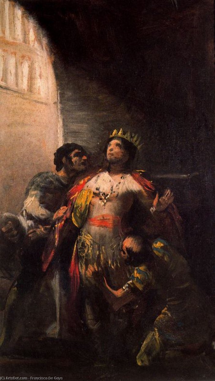 Wikioo.org - The Encyclopedia of Fine Arts - Painting, Artwork by Francisco De Goya - St Hernenegildo in jail
