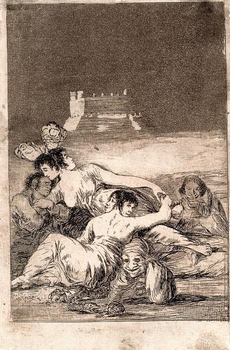 WikiOO.org - Enciclopedia of Fine Arts - Pictura, lucrări de artă Francisco De Goya - Sueño de la mentira y la inconstancia