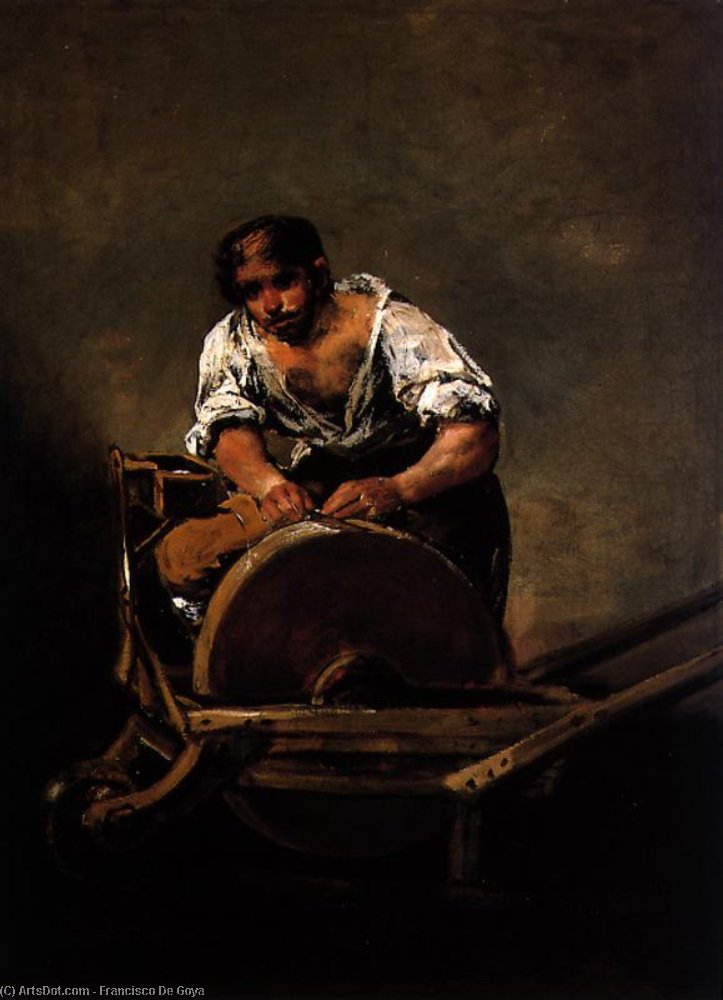 WikiOO.org - Енциклопедия за изящни изкуства - Живопис, Произведения на изкуството Francisco De Goya - The Kinife Sharpener