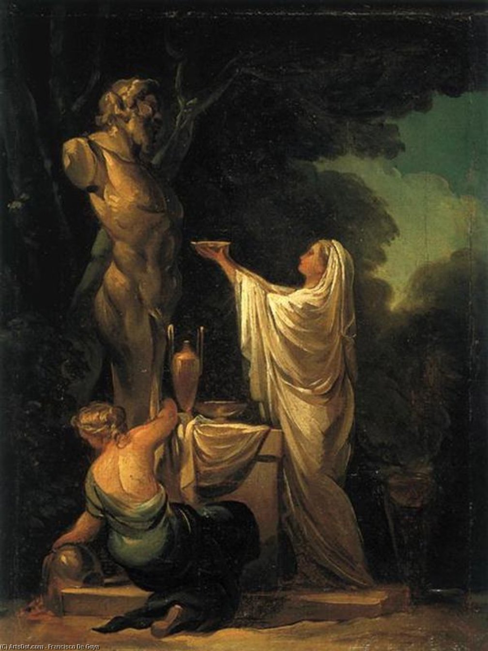 WikiOO.org - Encyclopedia of Fine Arts - Maľba, Artwork Francisco De Goya - The Sacrifice to Pan