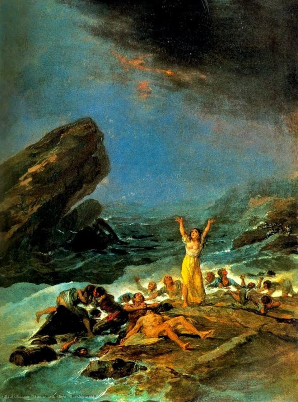 WikiOO.org - Enciclopédia das Belas Artes - Pintura, Arte por Francisco De Goya - The shipwreck