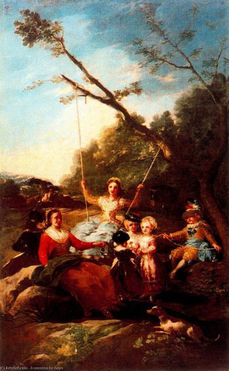 Wikioo.org – L'Enciclopedia delle Belle Arti - Pittura, Opere di Francisco De Goya - L altalena 1