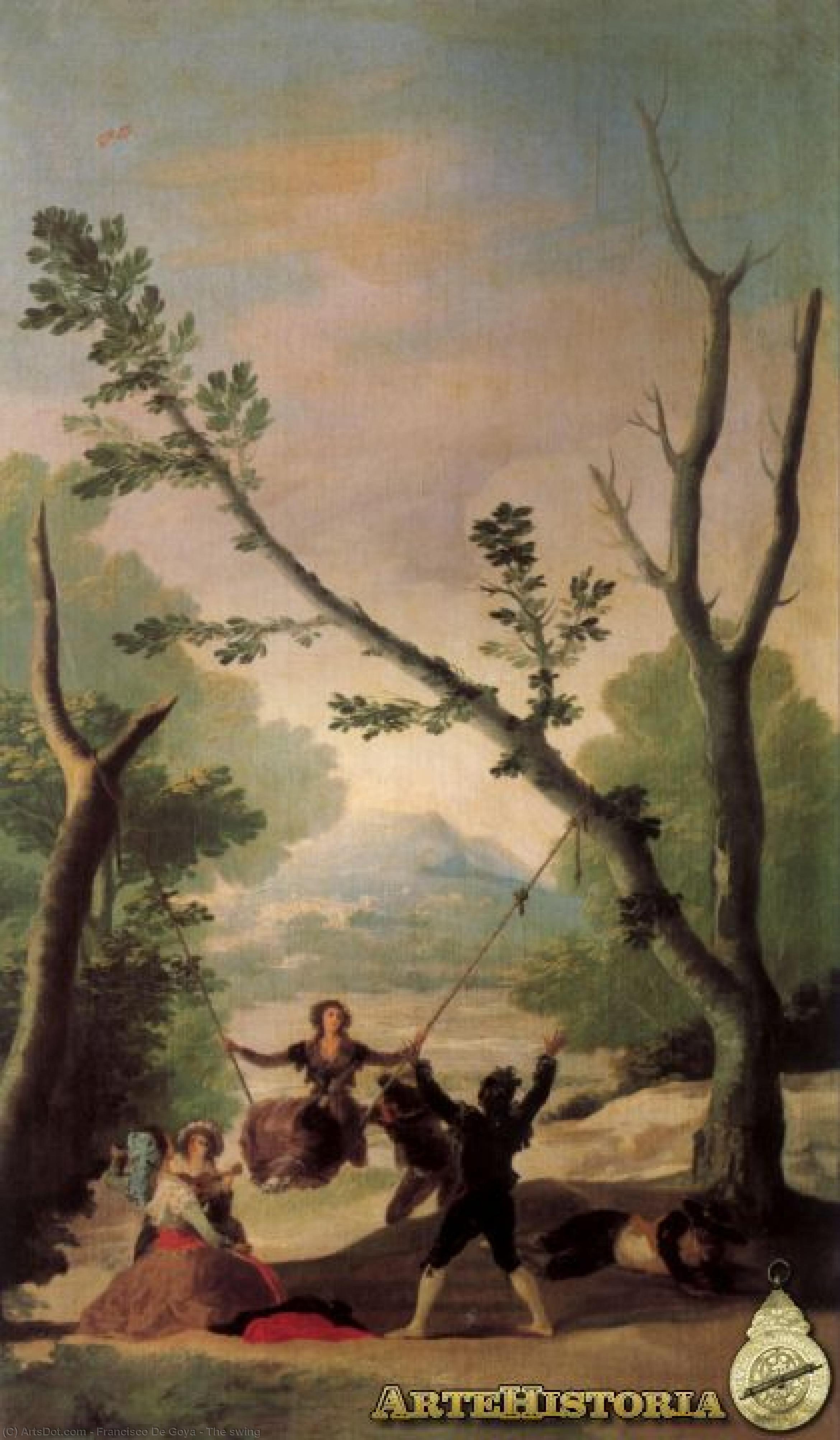 Wikioo.org – La Enciclopedia de las Bellas Artes - Pintura, Obras de arte de Francisco De Goya - El columpio