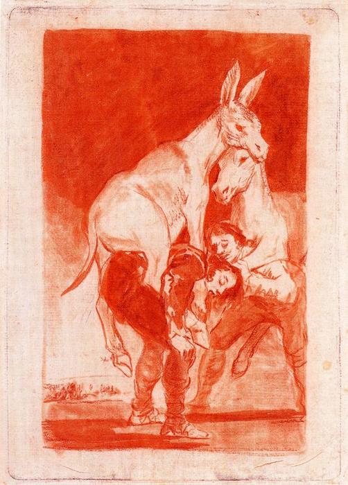 Wikioo.org - The Encyclopedia of Fine Arts - Painting, Artwork by Francisco De Goya - Tu que no puedes