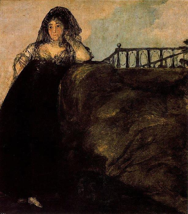 Wikioo.org – La Enciclopedia de las Bellas Artes - Pintura, Obras de arte de Francisco De Goya - una manola . doña leocadia zorrilla