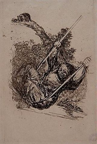 Wikioo.org - The Encyclopedia of Fine Arts - Painting, Artwork by Francisco De Goya - Vieja columpiándose