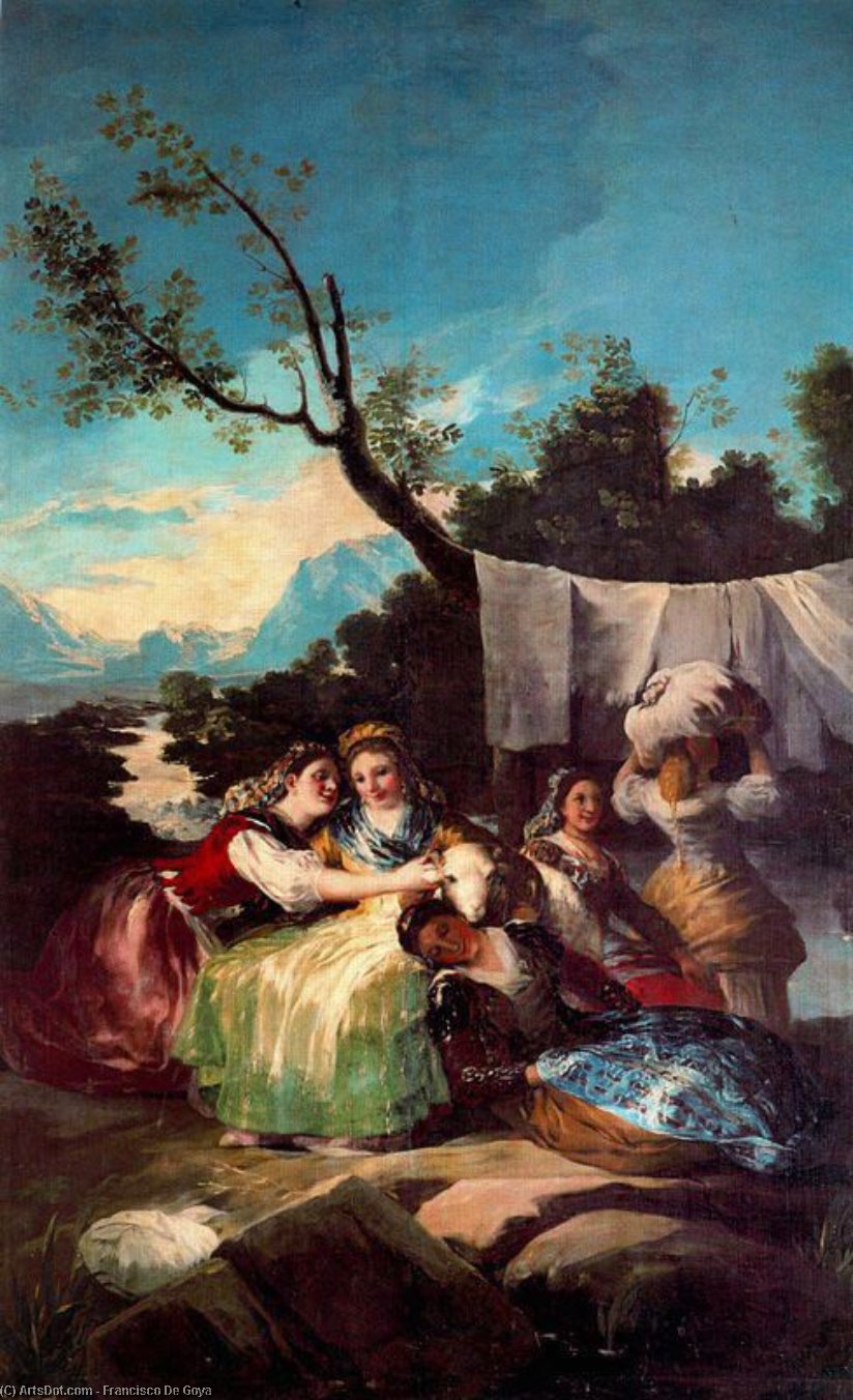 WikiOO.org - Güzel Sanatlar Ansiklopedisi - Resim, Resimler Francisco De Goya - Washerwomen