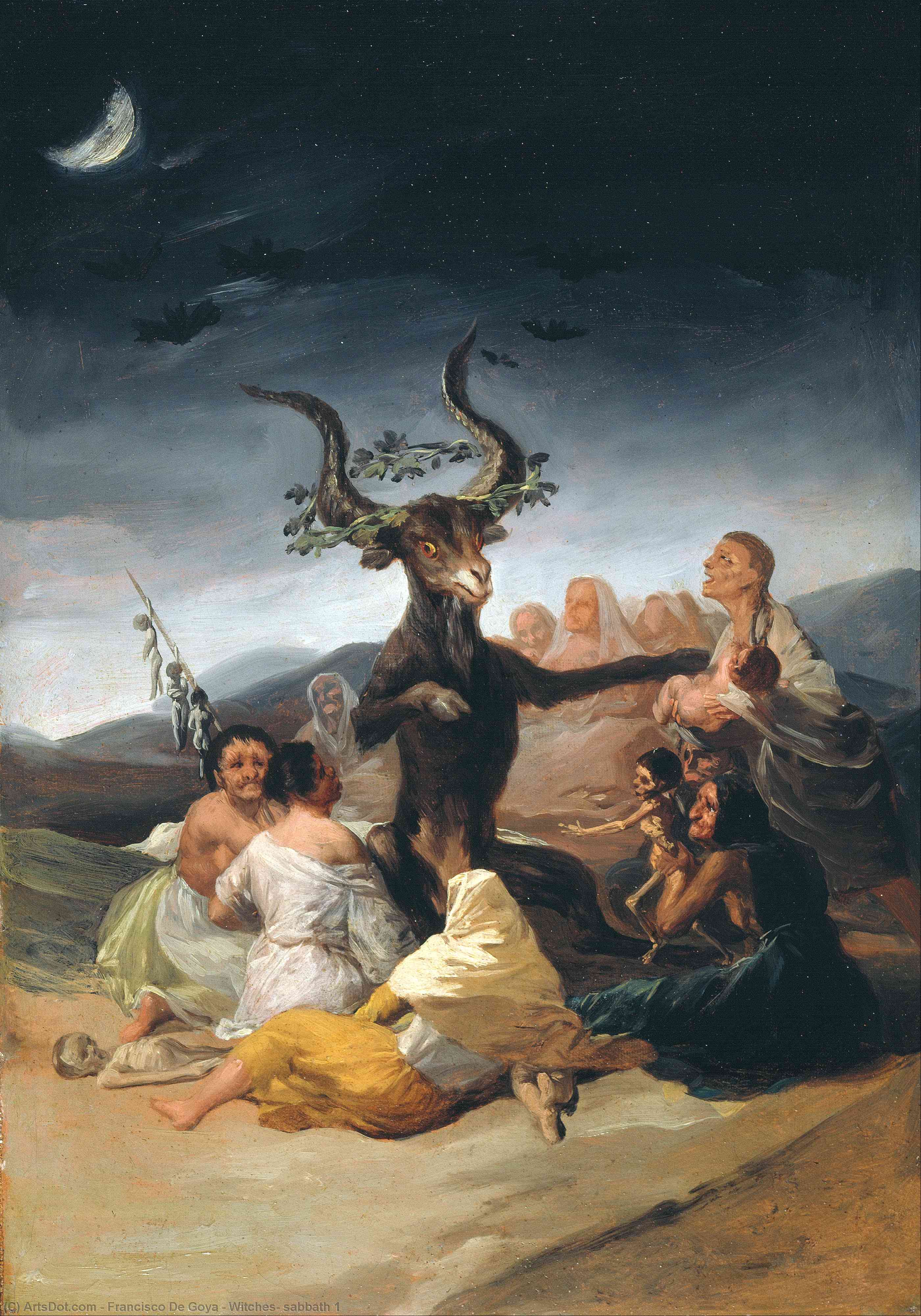 WikiOO.org - Енциклопедія образотворчого мистецтва - Живопис, Картини
 Francisco De Goya - Witches' sabbath 1