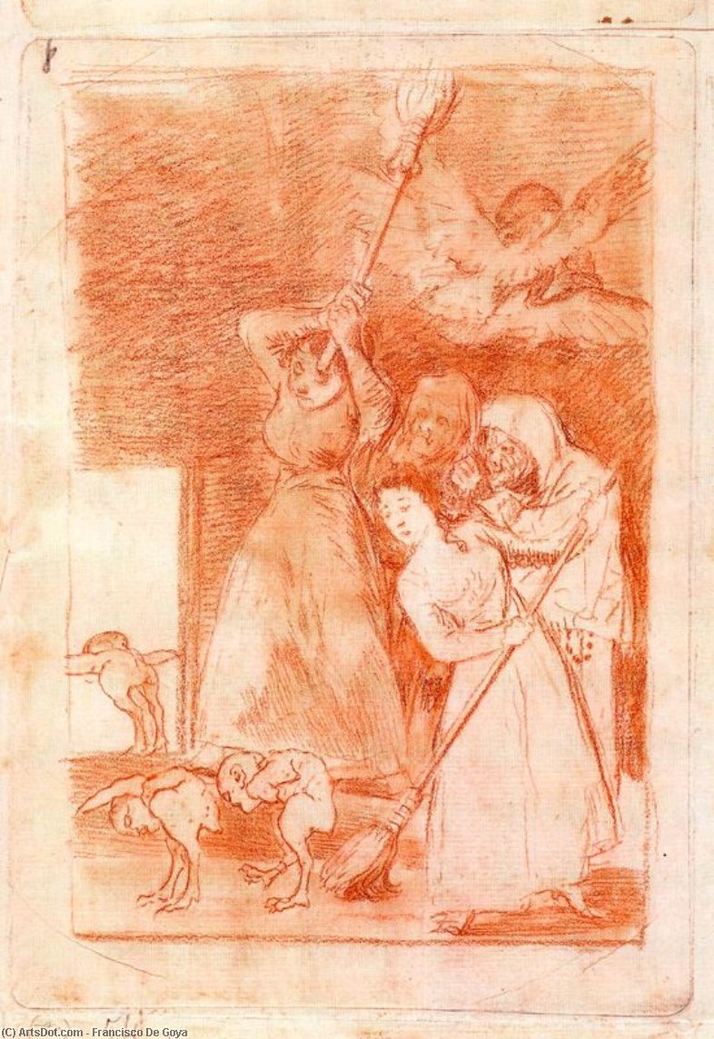 WikiOO.org - Güzel Sanatlar Ansiklopedisi - Resim, Resimler Francisco De Goya - Ya van desplumados 1